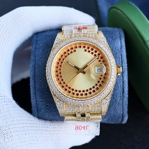 New High-quality Business Casual Diamond-set Moissanite Men's Mechanical Watch Imported 3235 Movement Waterproof Automatic Watch