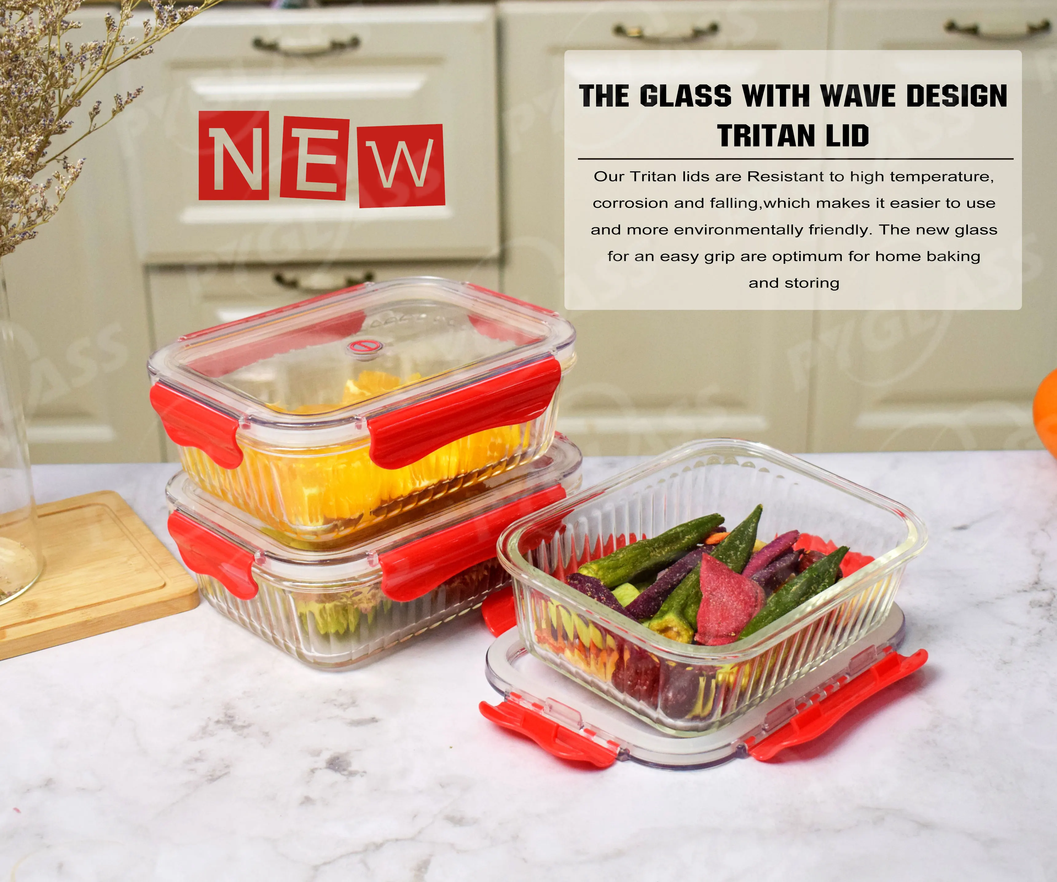 2023 Microwavable Glass Food Containers With Tritan Lid High Borosilicate Glassware Buy High