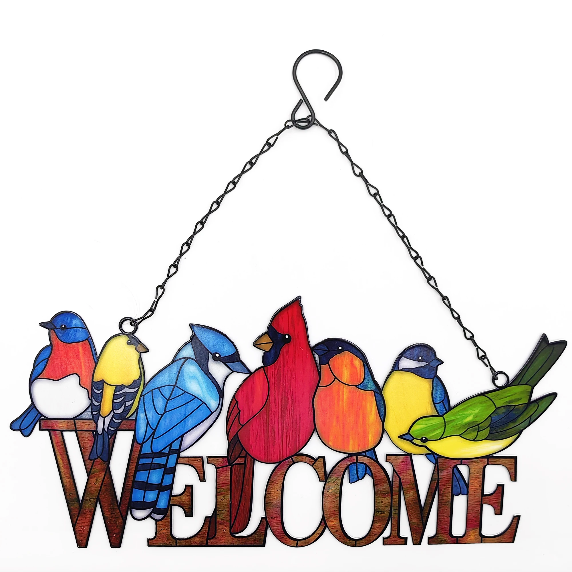 Essentials Birds Feather Birdies Welcome Sign Metal Sign Outdoor Pool Sign Fun Wall 