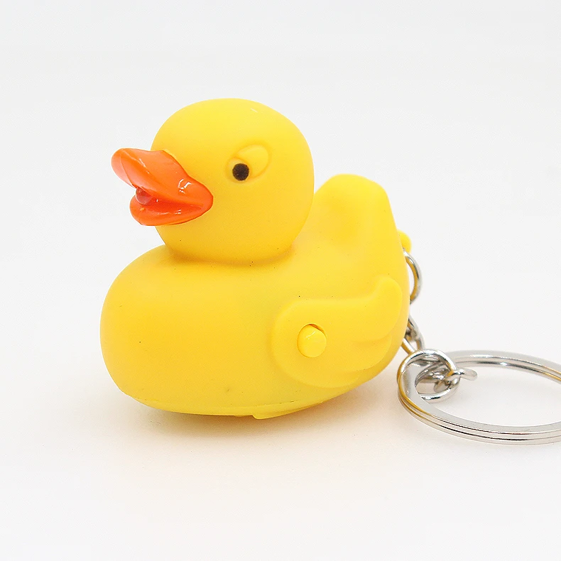 Promotional Lovely Yellow Duck Shape Lighting Keychain With Quake Sound ...