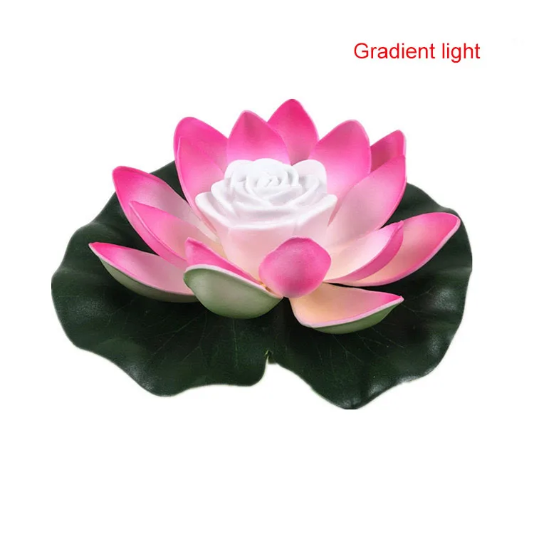 Multicolor Recyclable Eco-friendly EVA Foam  Water  Floating  Lotus Pool Wish Lantern  Led  Lily Water Lantern