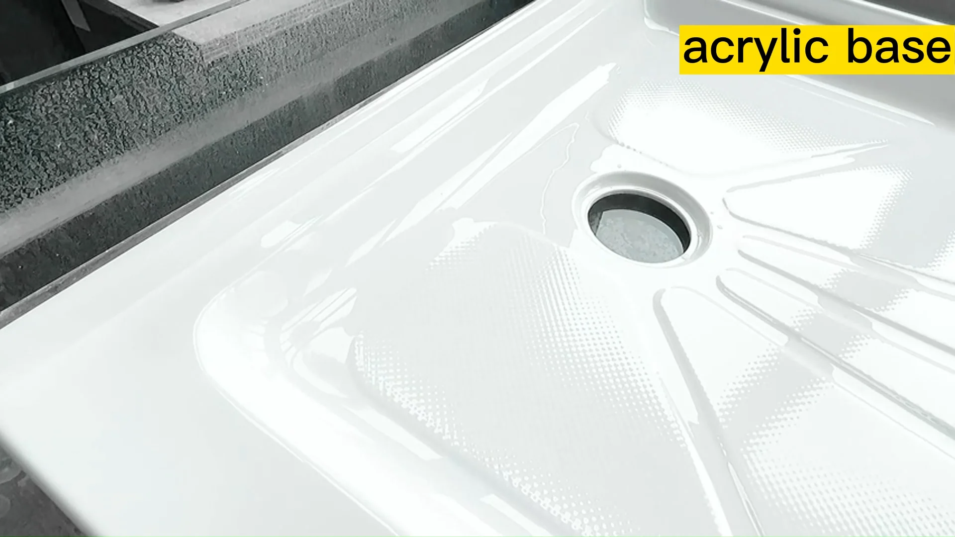 Neo Angle Antislip Textured Stone Resin Corner Acrylic Shower Base With