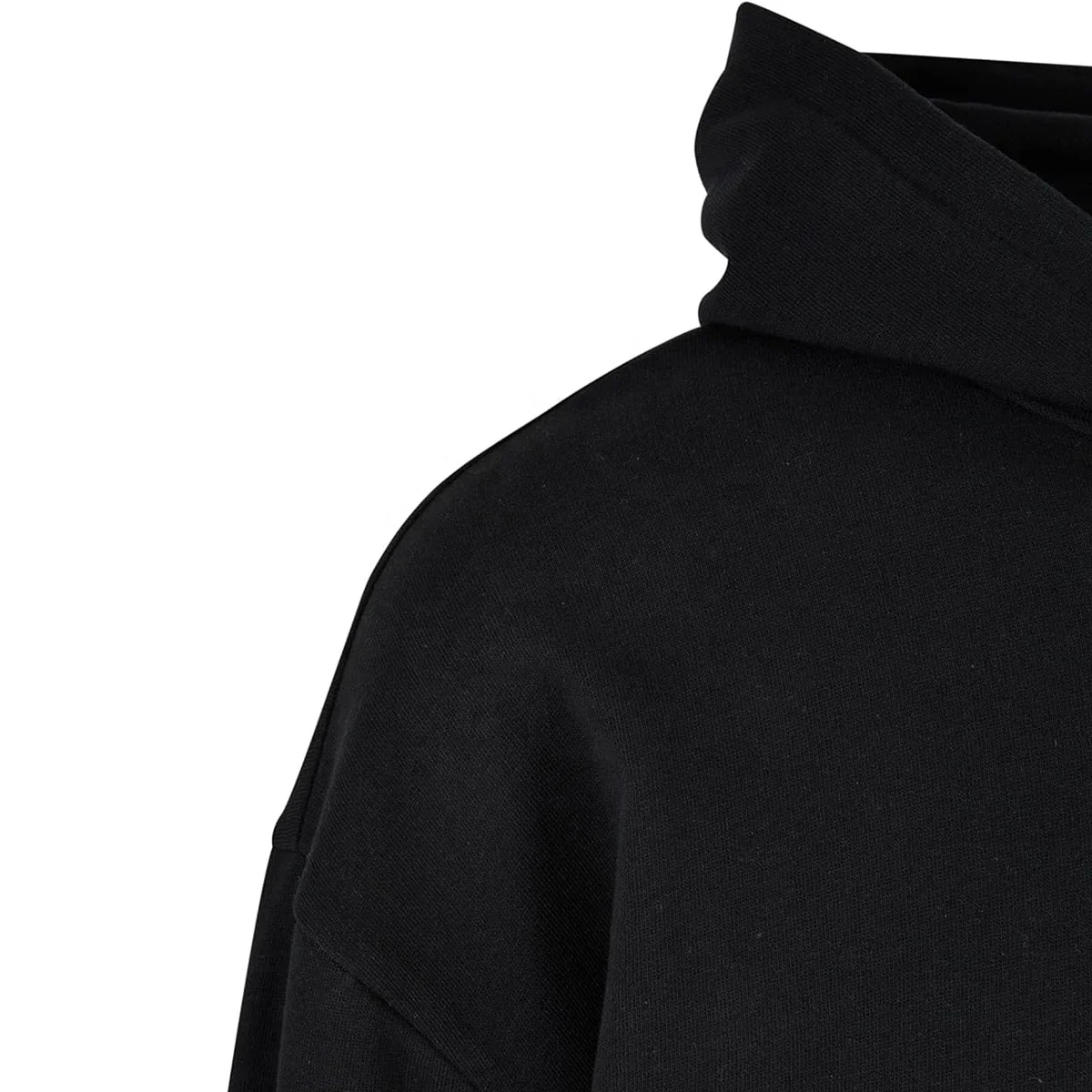 JL822C Wholesale Men Street Style Heavy Weight Blank Hoodie No Strings Heavy Oversized Hoodies Black With Red Under Hood
