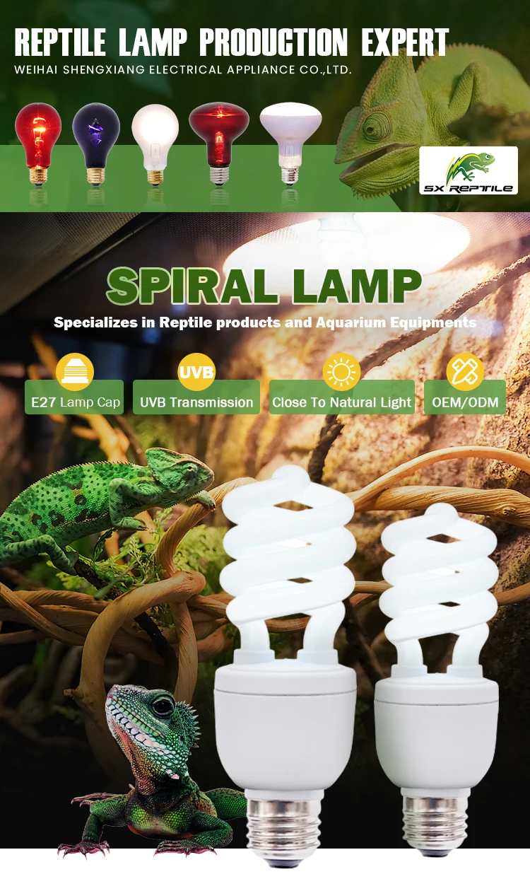 Shengxiang Uva Uvb Reptile Light Bulb 10.0 Compact Fluorescent Lamp 26w