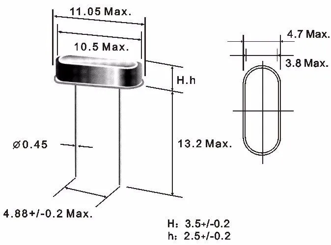 Manufacturer WTL HC49S 30ppm 18pF 16.000MHz quartz crystal