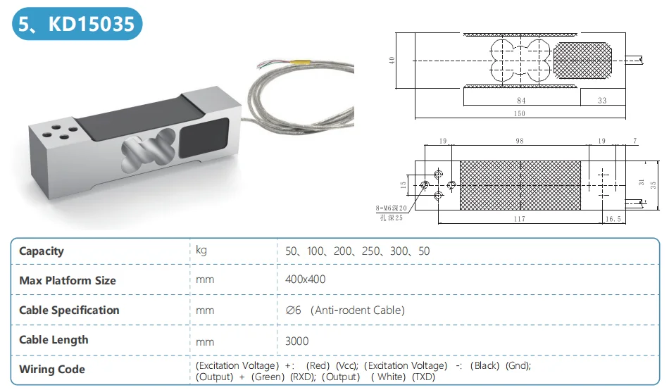 50kg,100kg,200kg,250kg,300kg,500kg Digital Single Point Load Cell For ...