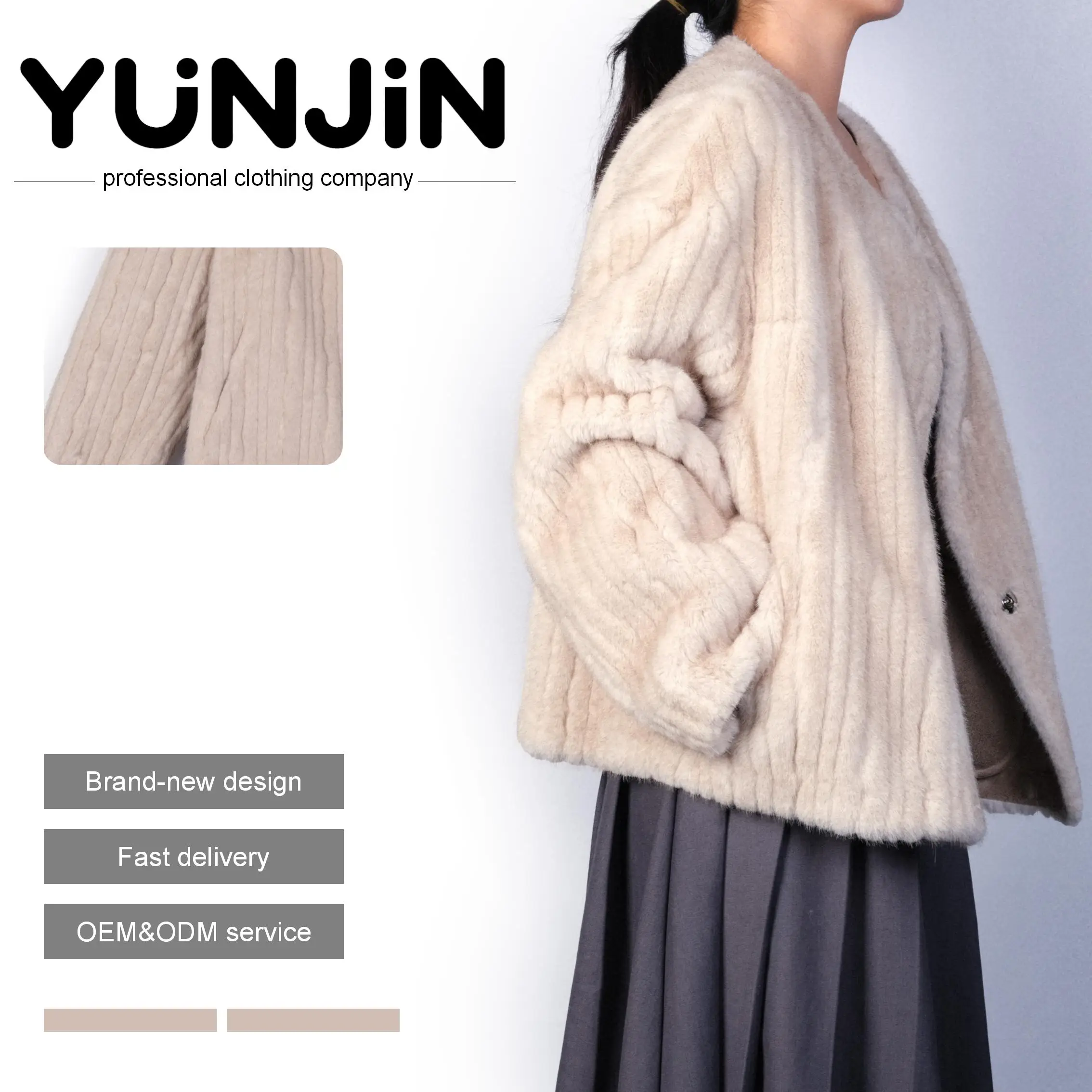 YUNJIN Elegant Fashion Women's Faux Mink Fur Casual