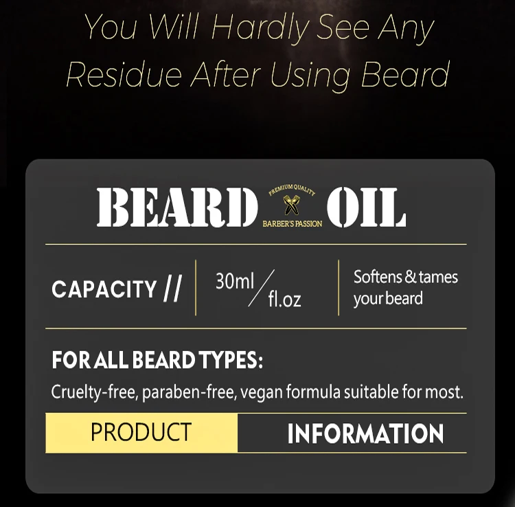 Uufine Factory Customize Jamaican Black Castor Oil Beard Oil For Men