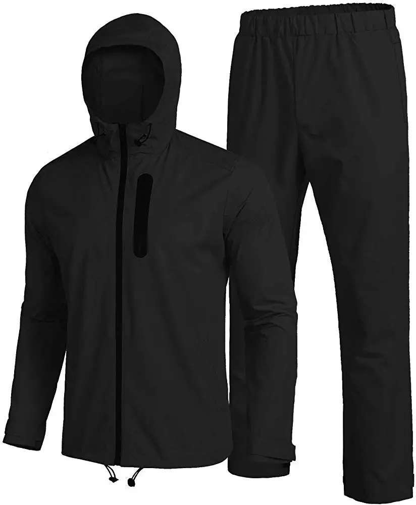 Мужские полиуретановое покрытие водонепроницаемое водоотталкивающая легкая спортивная одежда для отдыха на природе с капюшоном походные кроссовки серого цвета дождь спрей Лыжная куртка и штаны костюм