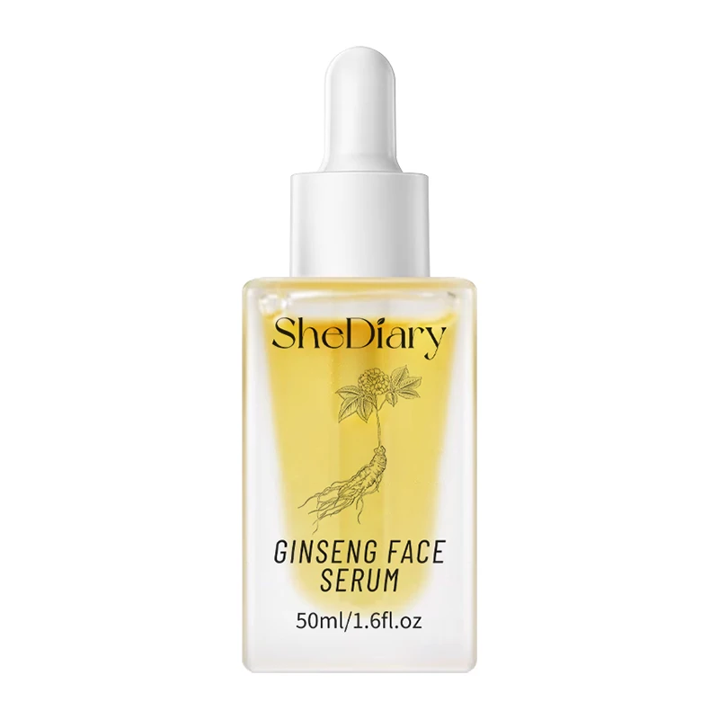 SheDiary Label Natural vegano antienvejecimiento blanqueamiento profundo humectante reafirmante ginseng se desvanece suero para el cuidado del rostro fino