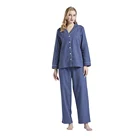Sleepwear 2022 Custom Logo Pajama Wholesale American Size Unisex Sleepwear All Season Women Cotton Pajama Set Soft Woven PajamasFlannel