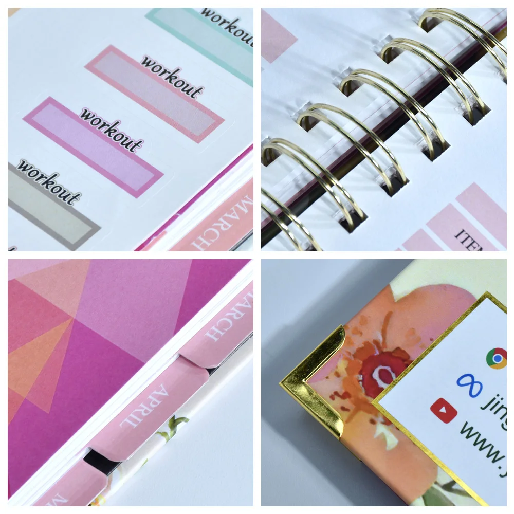 Free Sample Custom 2024-2025 Hardcover Monthly Planner Calendar Mother Day Monthly Planner Notebook