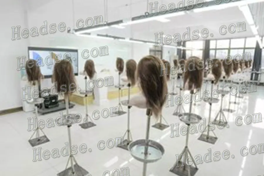 Hairdressing training head model for haircutting