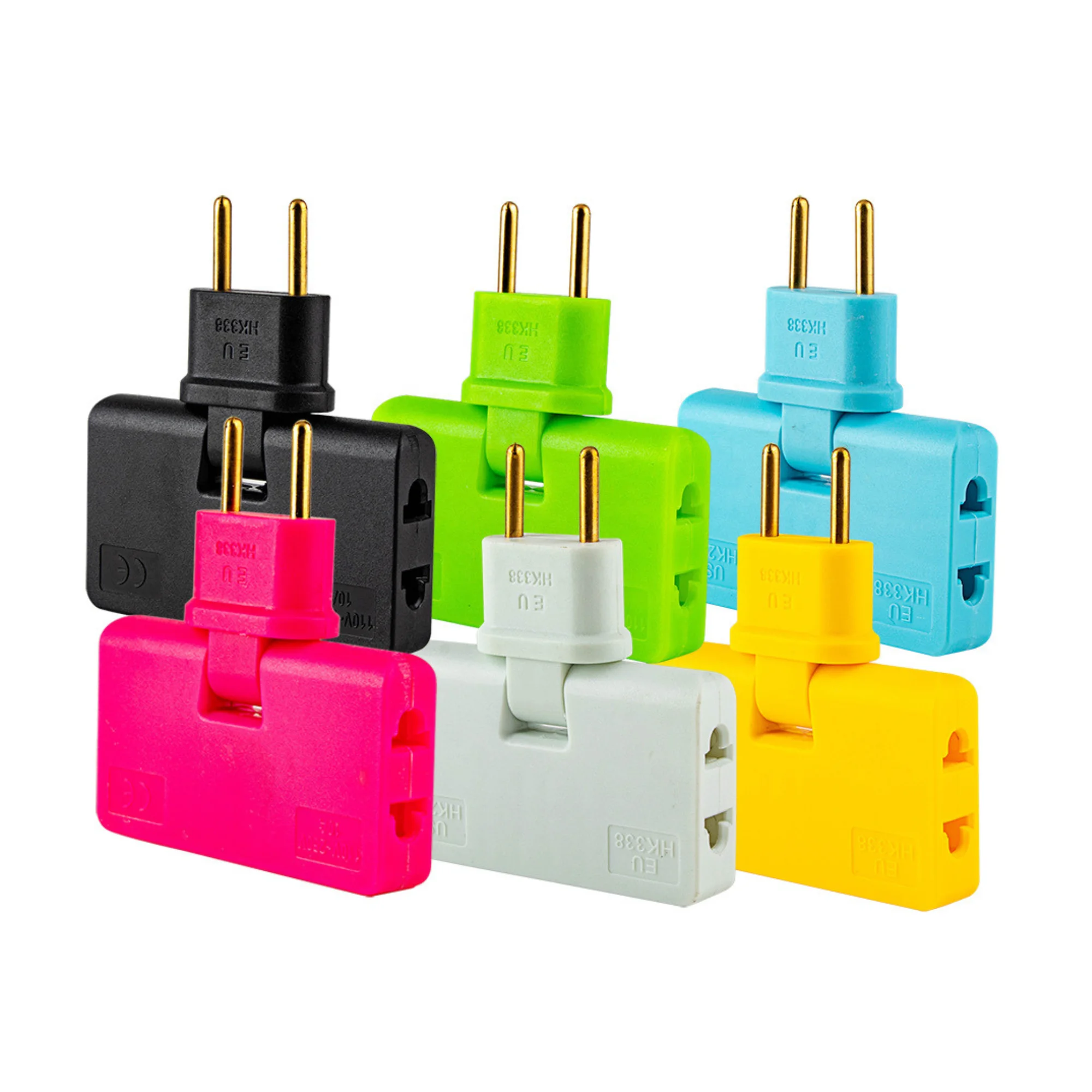 Wall Socket EU Wall Outlet Extender 3 Way Flat Mini Indoor Plug Folding Outlet Splitter 3In 1 Rotatable Socket Converter