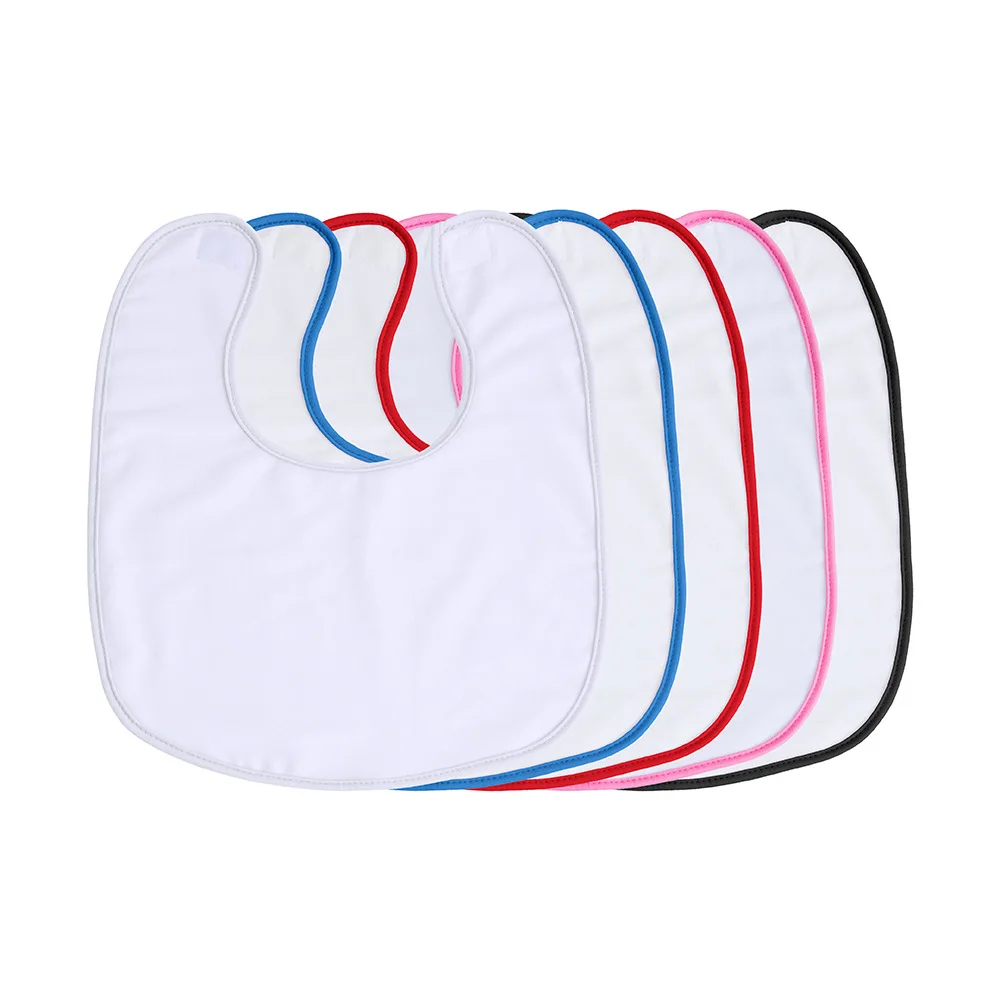 Двухсторонний детский слюнявчик из полиэстера и хлопка белый цвет для печати пользовательские детские предложения