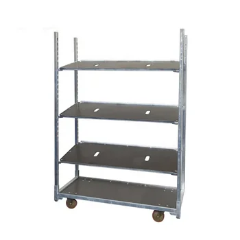 professional one base three shelves four posts high quality hot dip galvanized cuatomized trolley cart