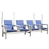 Four-seater with blue solid wood armrests