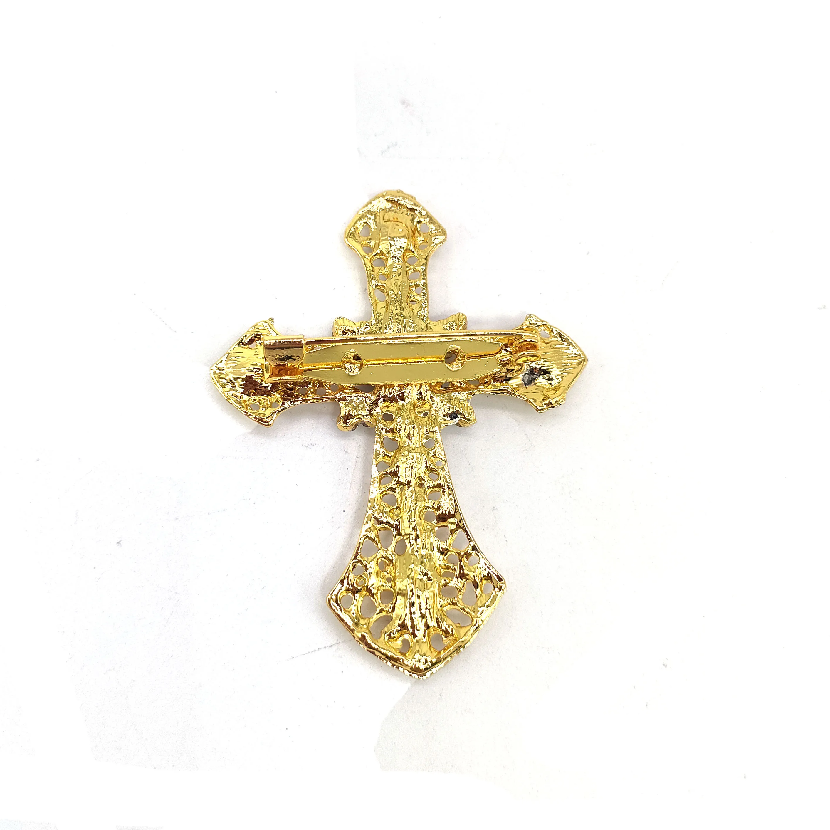 Rhinestone Cross Brooch Perfect for Easter and Weddings