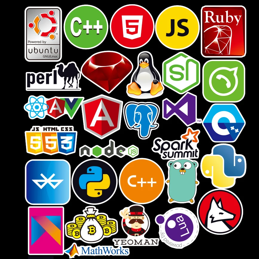 108 Pcs Creative Style Programmer Programming Waterproof Stickers for Laptop Car Skateboard Luggage Decal