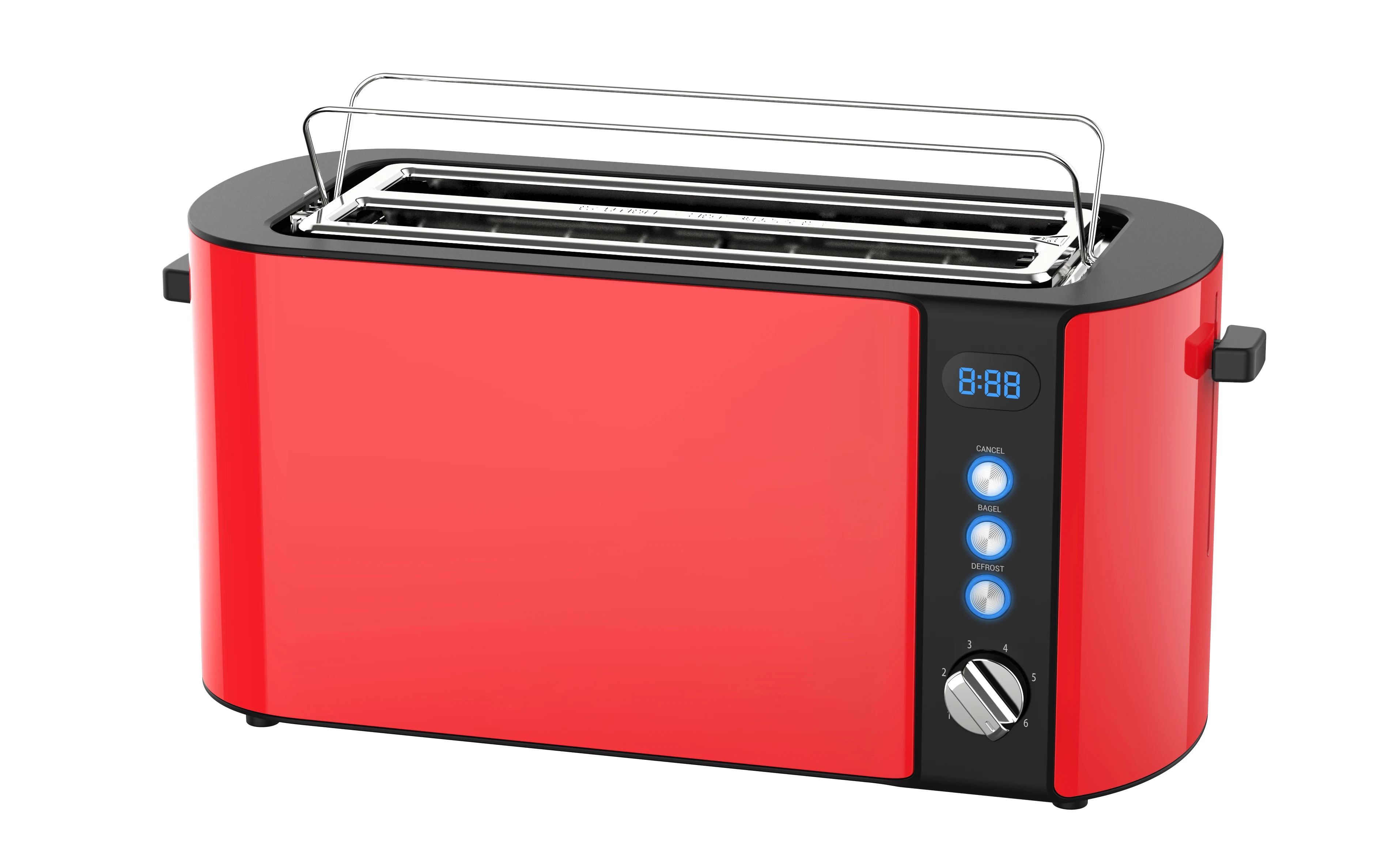 Vertical Unique Design Long Two Slice Custom Cereal Toaster with Timer Vintage Toaster with Stainless Steel Grill