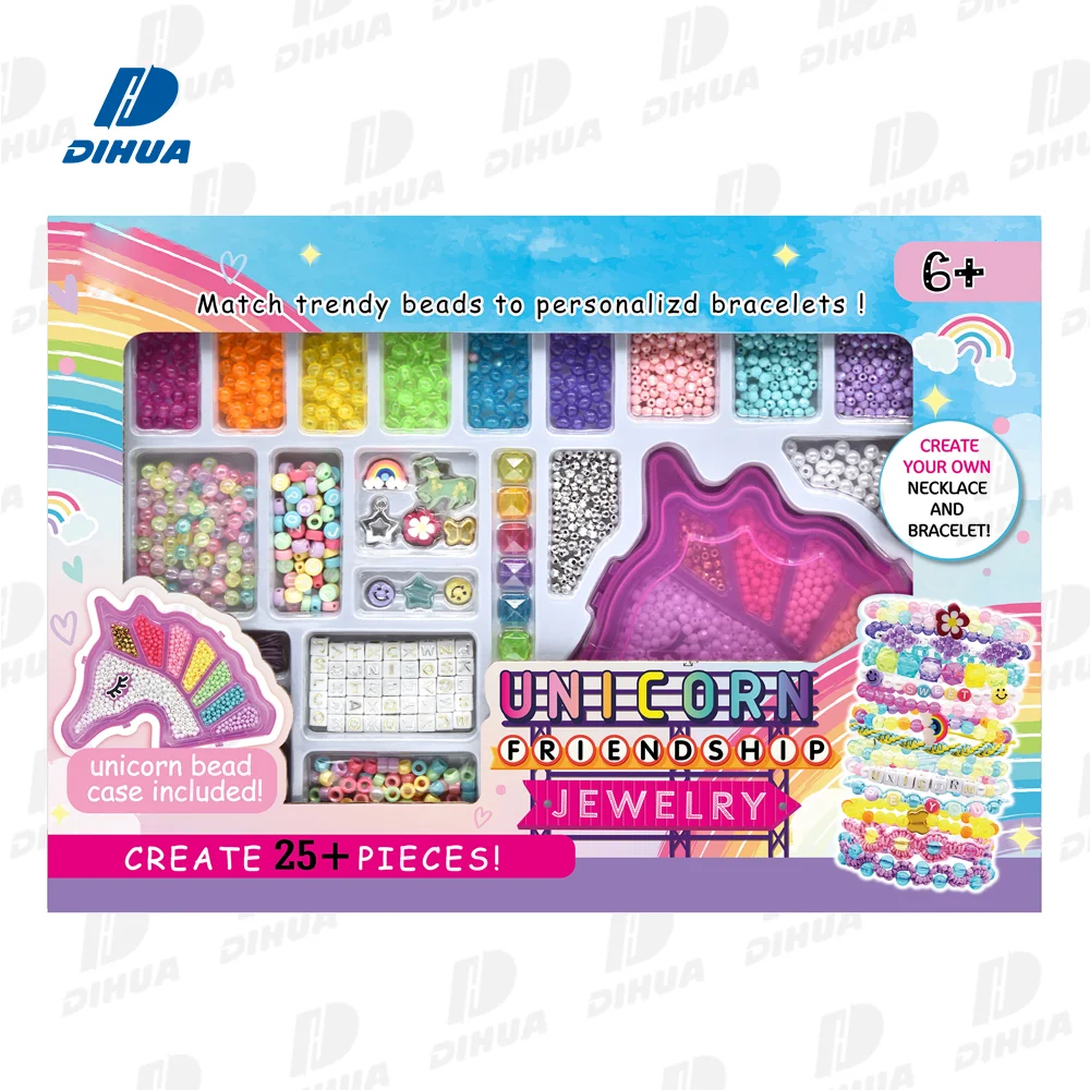 Kids Diy Bead Jewelry Making Kit,Beads For Girls Toys Bead Art And