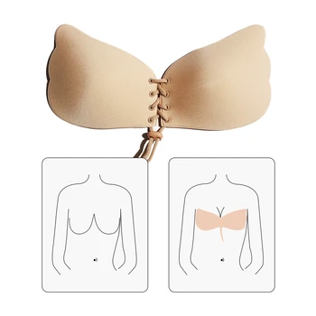 Invisible Adhesive Push-Up Bra for Women Stick-On Lift Cups Reusable Bra for Large Breasts and Breasts Best Sticky Support Bra
