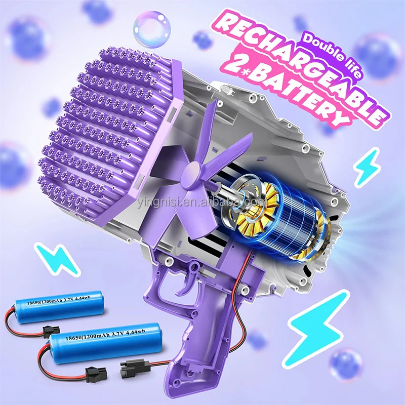 electric automatic Bubble machine gun for kids 132 holes bubble blower toy bubble gun