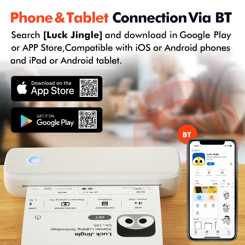 LUCK JINGLE Thermal  Portable A4 Printer Printer for Resume Contract Bill Printing manufacture