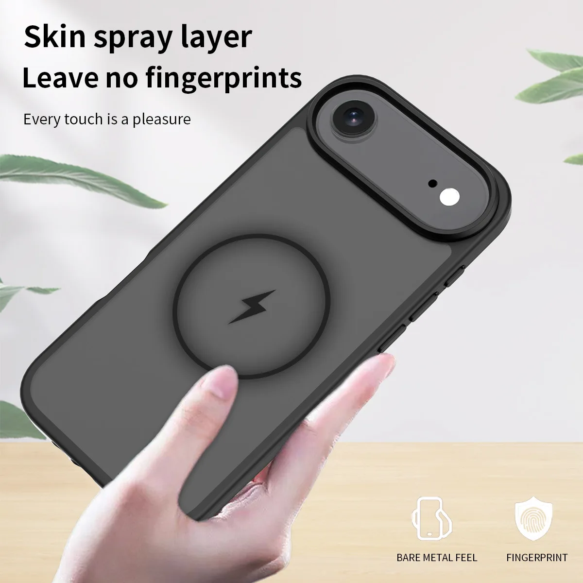 product laudtec anti drop protective cover silver matte large hole skin magnetic phone case with wireless charging for iphone 17 air-7