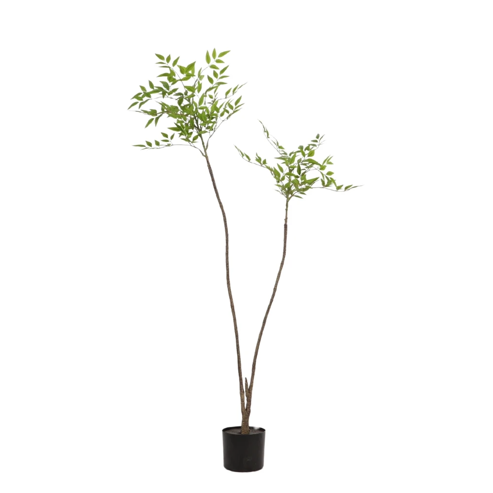 Artificial Bonsai Tree Nandina Faux Bamboo Plant Potted Artificial