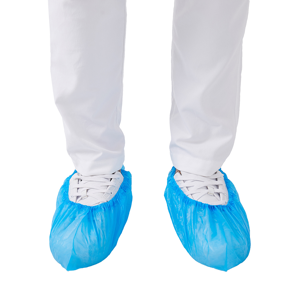 shoe covers disposable overshoes Machine Made Disposable fabric CPE Plastic Shoe Cover automatic shoe cover