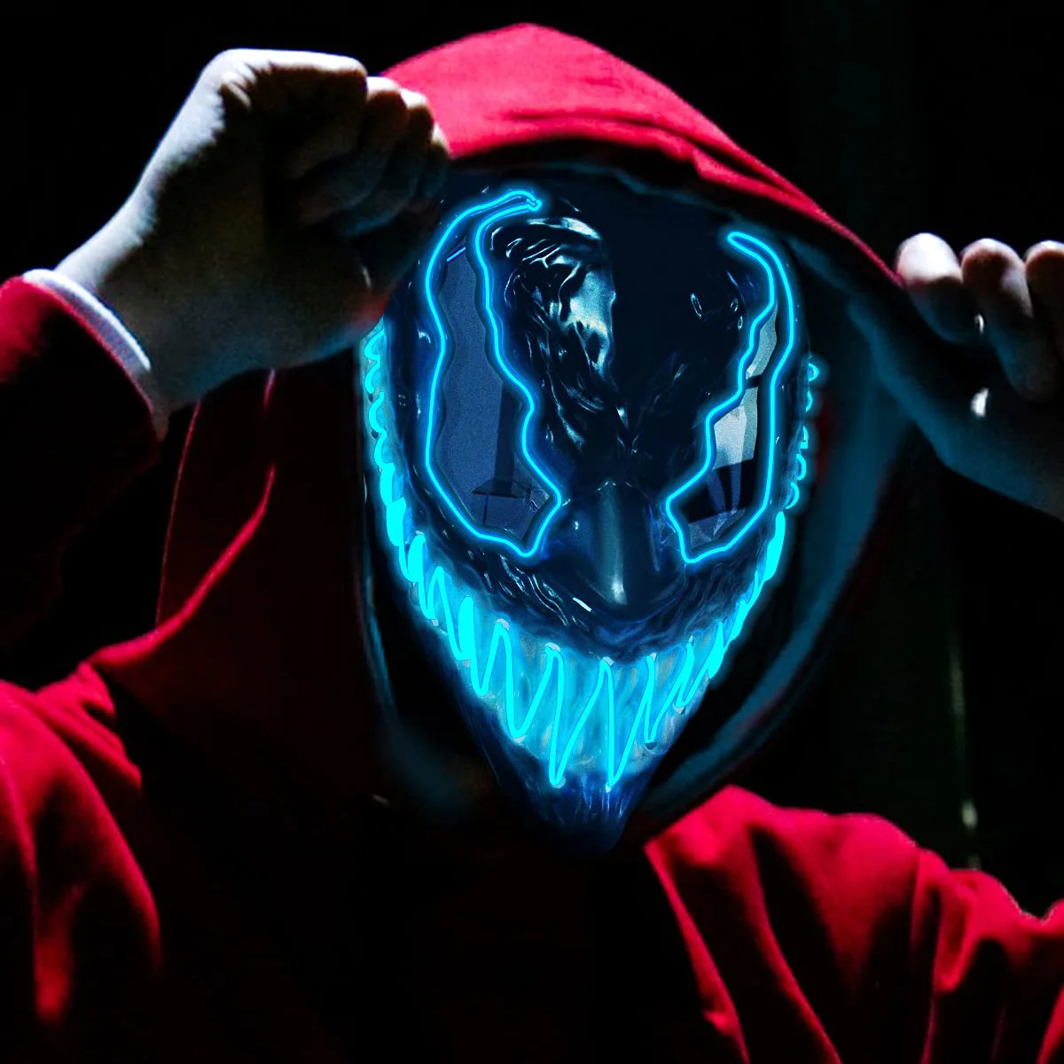 La Máscara Led De Halloween De Miedo Se Ilumina Con 3 Modos | Envío gratis