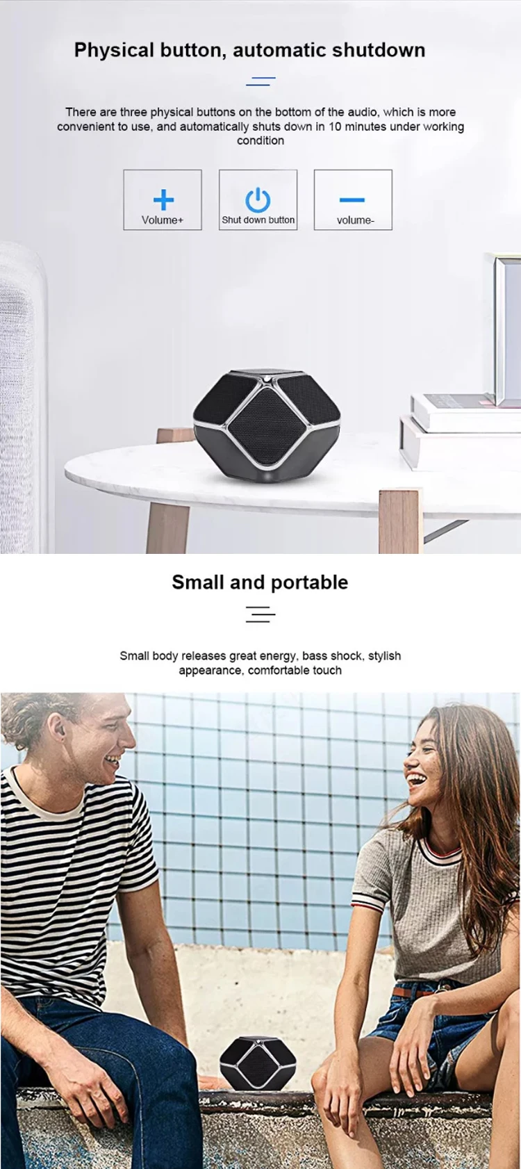 Hot Selling Touch Button FM Radio Wireless Speaker Handfree Celling Bluetooth Speaker With TF Card - ANKUX.COM