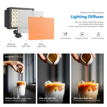 Neewer CN-160 LED Video Camera Light Bi-color Temperature Adjustable 3200K 5600K Photography DSLR Photo Light detail image