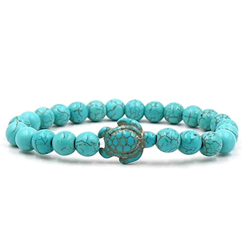 Aninu Bracciale con perle con tartaruga e GPS Live Tracking – Oceano Amicizia Bracciale per donne e uomini, tartarughe Friendship Bracelet come regalo per donne e uomini, portafortuna, Eine Grösse