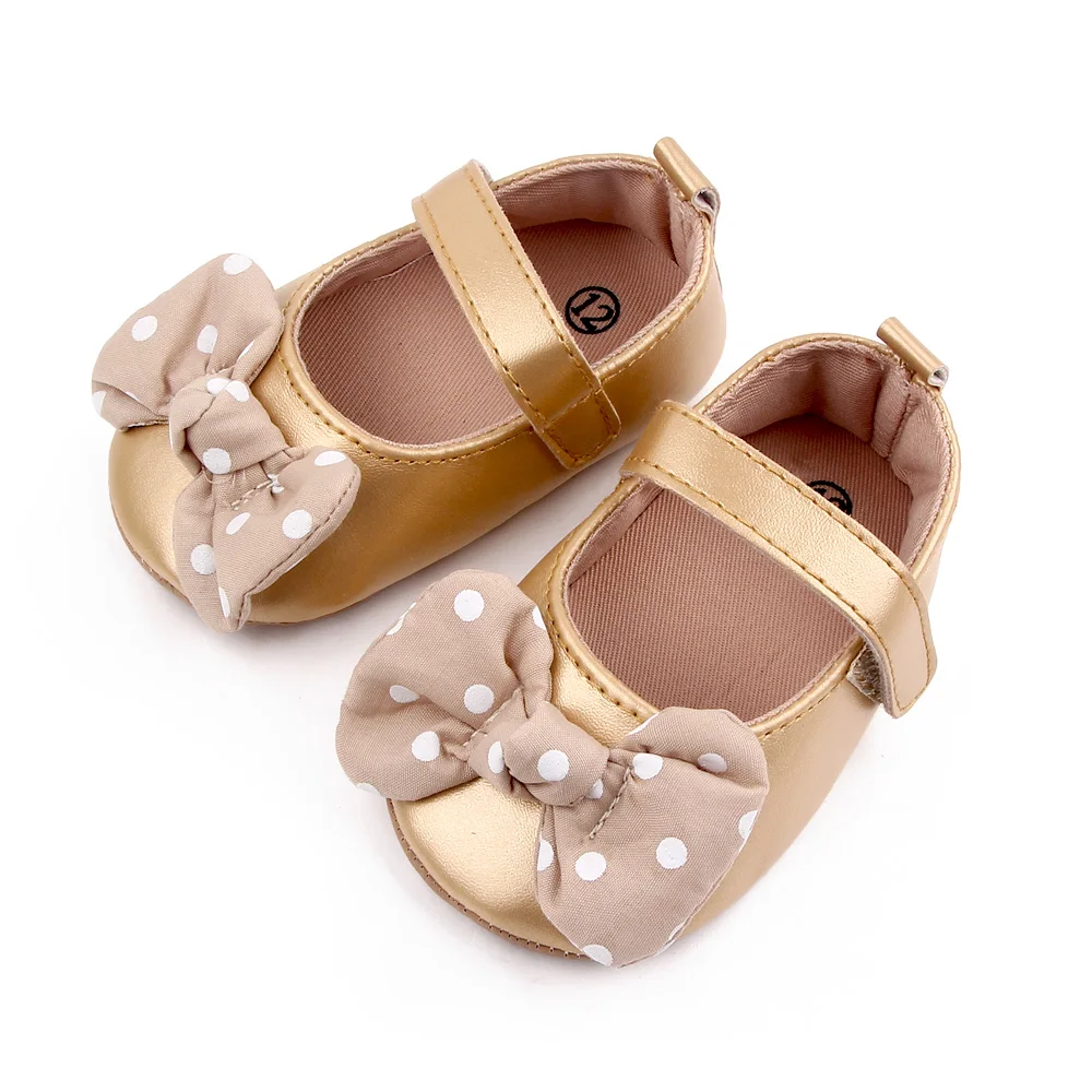 Wholesale Spring Autumn Baby Princess Shoes Girls Polka Dot Bow-knot Walking Toddler Shoes 2025 supplier