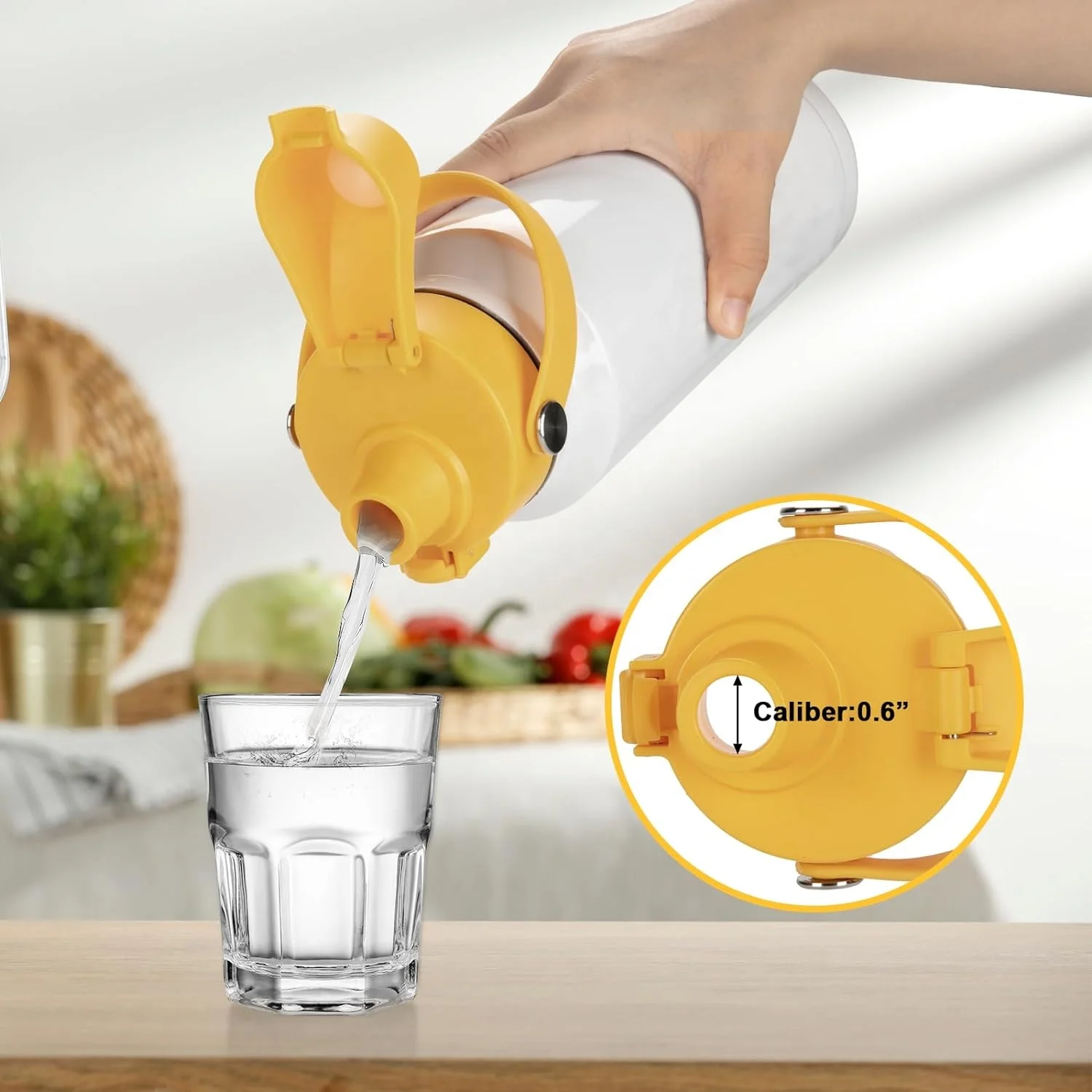 Spout Lid Compatible with Yeti Rambler Water Bottle 18/26/36/64 Oz,with  Chug Flip Top Spout Flip Top Lid Replacement Bottle Lid