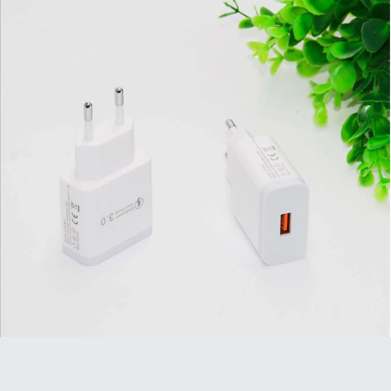 Высококачественное Зарядное устройство USB с 1 портом USB, быстрая зарядка, зарядное устройство с вилкой для США и ЕС и USB-кабелем