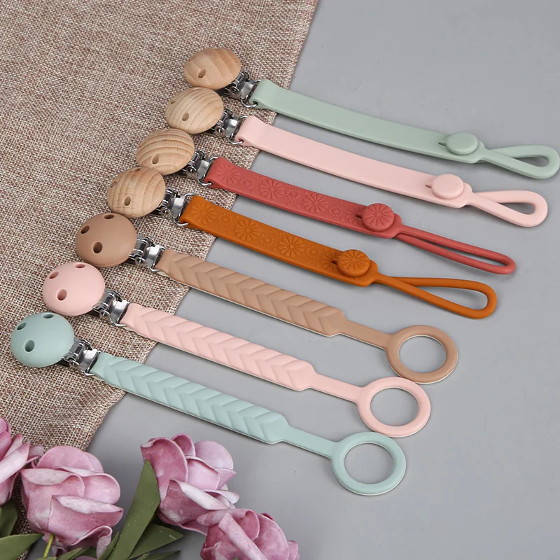 Новый дизайн, оптовая продажа, изготовленный на заказ, металлический зажим, чехол для прорезывателя зубов, Детская силиконовая цепочка, зажим для соски