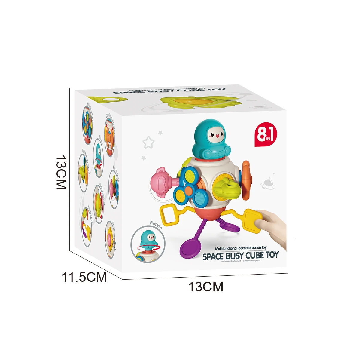 KS 8 in 1 Baby Montessori Learning Activity Busy Cube Hand Grip Ball Infant Space Busy Ball Toy