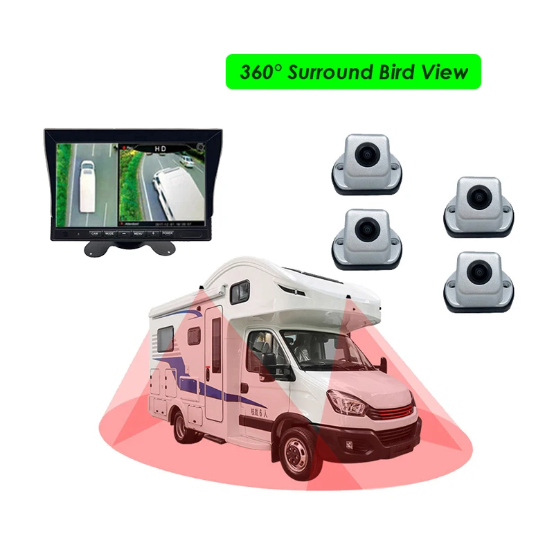 HD 1080P 360 Degree Bird View Car DVR Recording Panoramic View All Round Rear View Camera for Bus Truck SchoolVan Motor Caravan supplier