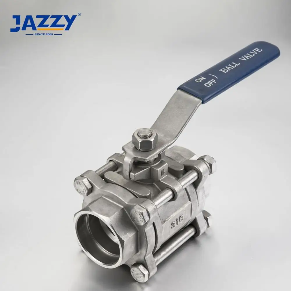 JAZZY factory original stainless steel 304 316 socket welded 3pc ball valve