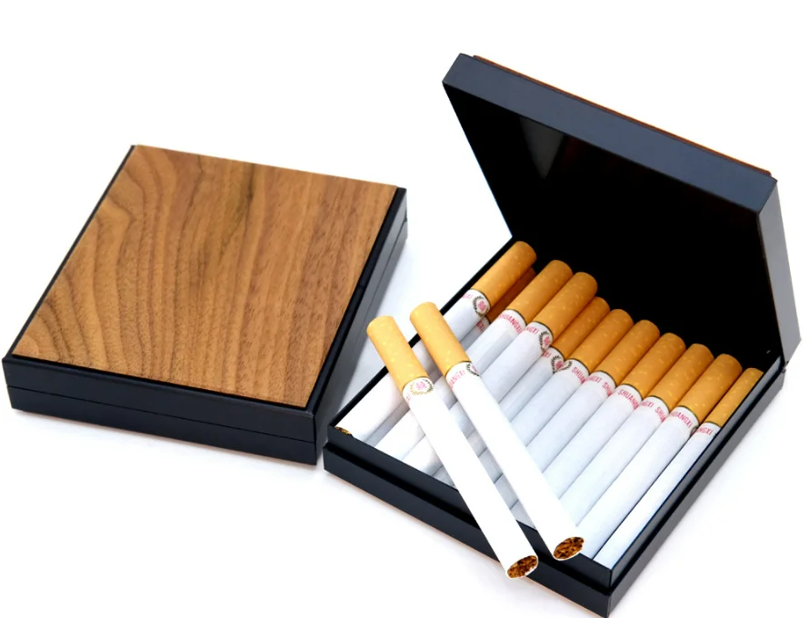 Aluminum Cigarette Case Tobacco Holder Pocket Box Storage Container  Stainless Steel PU Card Smoking Case Accessories