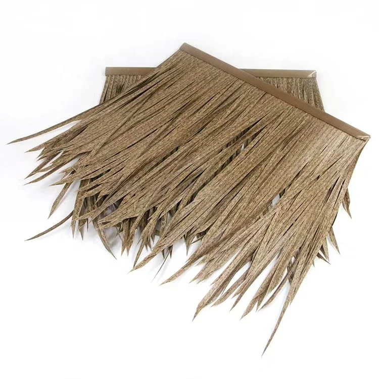 PE Fireproof Artificial Plastic Synthetic Palm Leaves Thatch Roofing