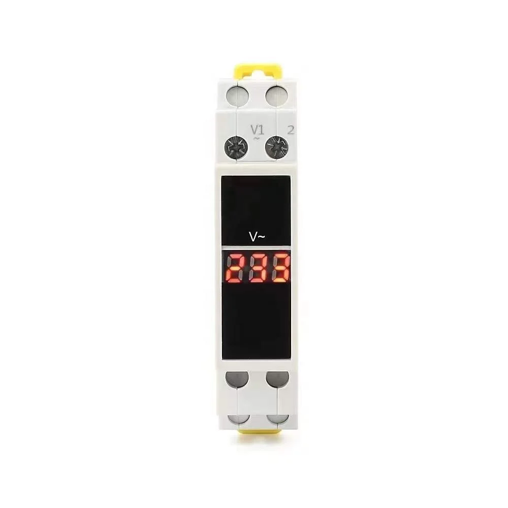 Din Rail Mount Single Phase Voltage Meter Ac V Mini Modular