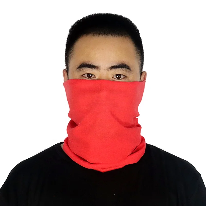 Custom 100% Polyester Red Plain Red Solid Color Neck Tube Bandana Seamless Neck Gaiter Tube Oem Scarf Bondage Bandana