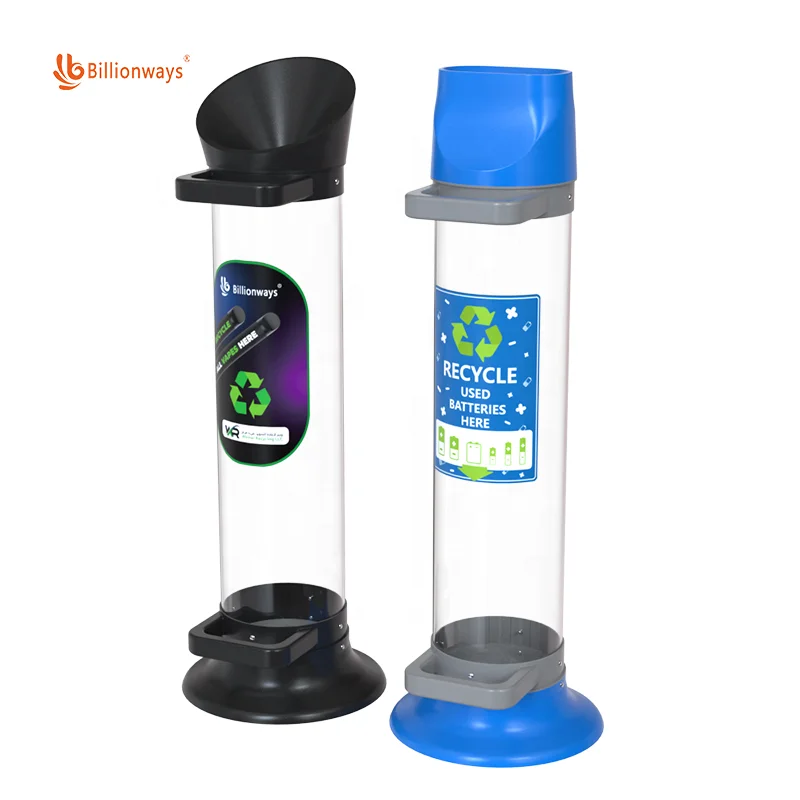 Custom 20L Transparent Battery Recycling Bin Battery Disposal Collection Waste Bin for Business