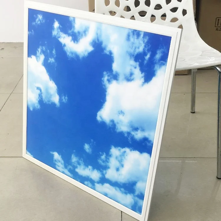 2021 LED Panel Light Picture Office Frame 3D Photo Blue Sky Ceiling Panel Paper Artificial Cloud Virtual Skylight Led Panel