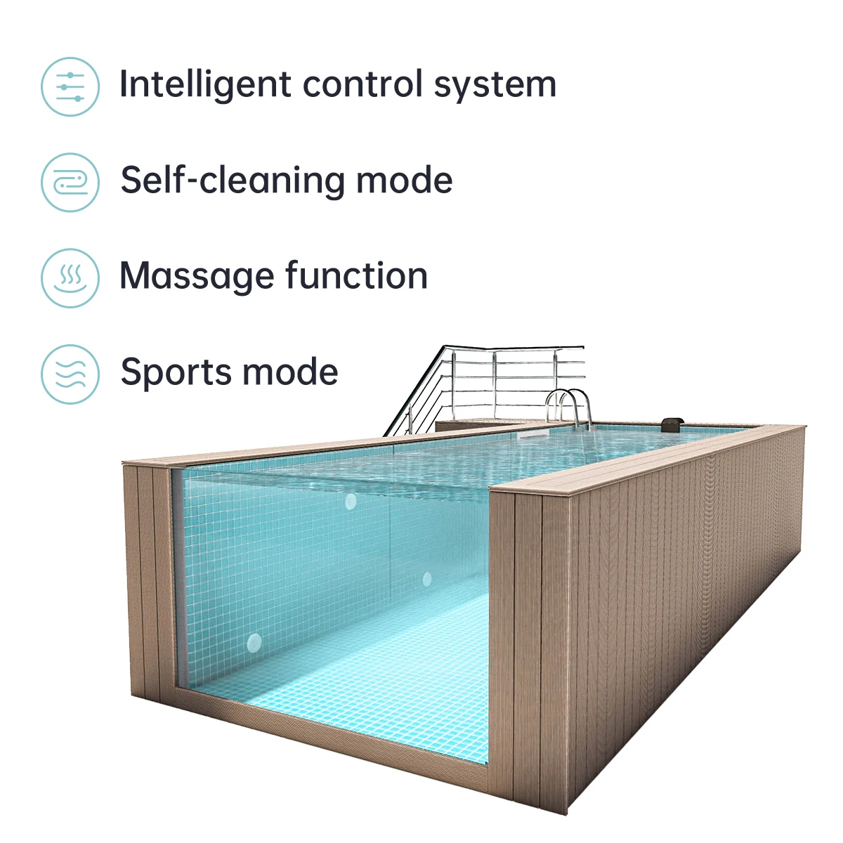 Aupool Polyester Plastic Endless Lap Transparent Infinity  Swimming Pool