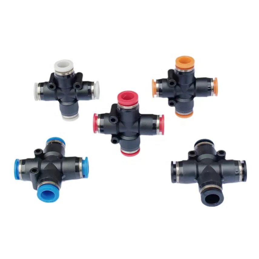 Zm 0296 Pza Air Pneumatic Fitting 4 Way Cross Shaped Connector Quick